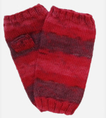 Soft Hand-Knit Red Fingerless Mittens (Hibiscus) - XL-1