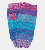 Soft Hand-Knit Blue/Pink/Purple Fingerless Mittens (Hydrangea) - S/M-1