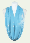 Big Hibiscus Light Blue and White Infinity Scarf