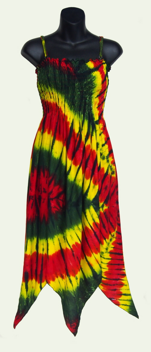 red yellow and green dress