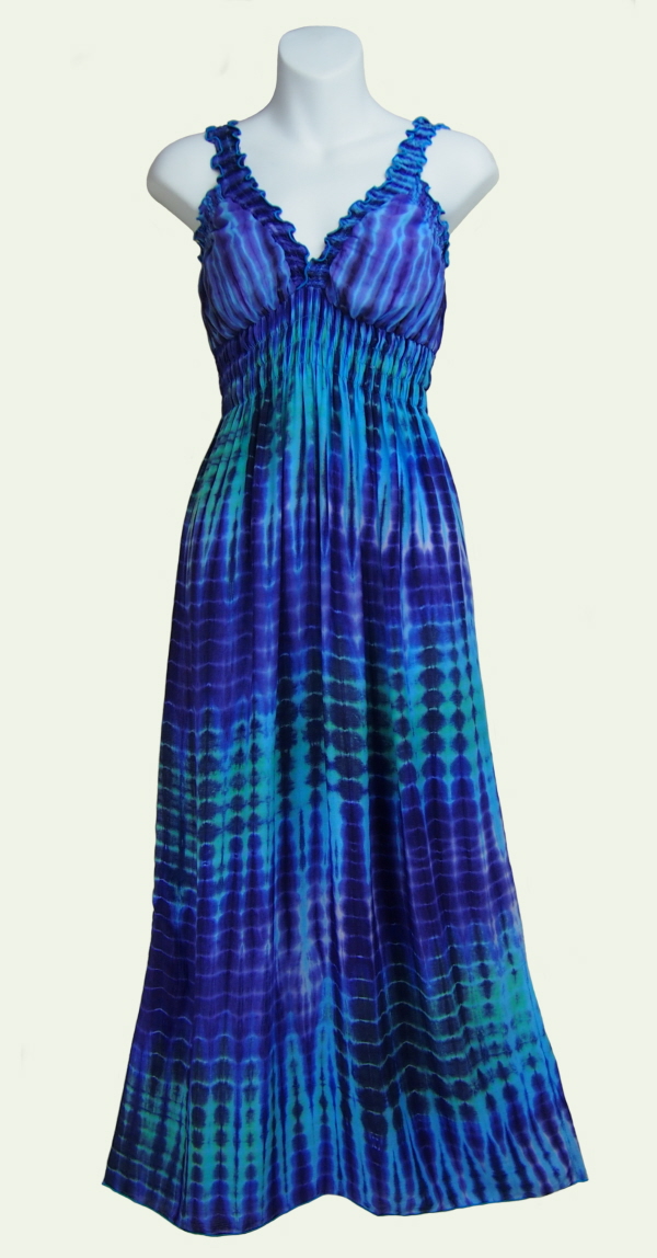 Blue Dress with Glass