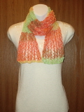 Sensations Breeze Light-Weight Soft and Silky Bouclé Orange, Green & Yellow Scarf