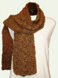 Homespun Cozy Cable Barley (Brown) Scarf