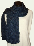 Homespun Cozy Cable Colonial (Dark Blue) Scarf