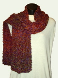 Homespun Cozy Cable Corinthian (Maroon & Purple) Scarf