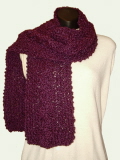 Homespun Cozy Cable Grape (Purple) Scarf