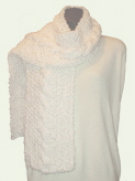 Homespun Cozy Cable White Scarf