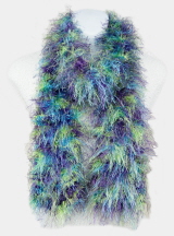 Sensations Cello Multi-Purple (Turquoise/Purple) Hand-Knit Eyelash Scarf