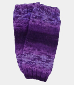 Soft Hand-Knit Purple Fingerless Mittens (Crocus) - S/M