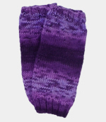 Soft Hand-Knit Purple Fingerless Mittens (Crocus) - S/M-1