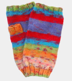 Soft Hand-Knit Multi-Color Fingerless Mittens (Gems) - M/L