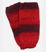 Soft Hand-Knit Red Fingerless Mittens (Hibiscus) - S/M