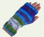 Hand-Knit Multi-Color Fingerless Mittens