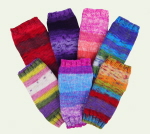 Multi-Color Hand-Knit Fingerless Mittens For Sale