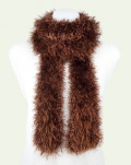 Chocolate Fun Fur and Brownstone Glitter Eyelash Holiday Scarf