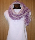 Lavender Fun Fur and Silver Glitter Eyelash Holiday Scarf