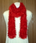 Red Fun Fur and Glitter Eyelash Holiday Scarf