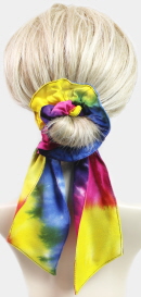 Rayon Light-Weight Rainbow Pony Tail Scrunchie