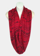 Aztec Infinity Scarf - Coral & Black