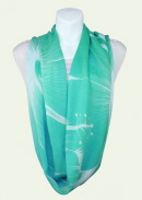 Big Hibiscus Turquoise and White Infinity Scarf