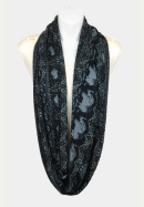 Elephant Infinity Scarf - Black & Gray Fancy