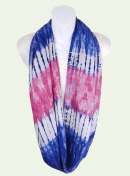 Tie-Dye Red, White and Blue Stripes Infinity Scarf