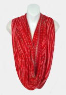 Tie-Dye Infinity Scarf - Cross-Hatch - Red