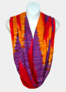 Tie-Dye Infinity Scarf - Zig-Zag - Pink-Purple-Orange