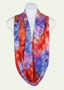 Terra Cotta-Lavender-Blue Splash Tie-Dye Infinity Scarf