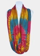 Tie-Dye Infinity Scarf - Radial - Gold, Fuchsia & Teal