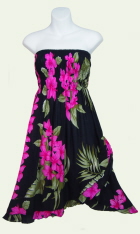 Black Hibiscus and Orchid Sun Dresses/Skirts For Sale
