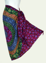 Mandala Floral Circle Sarong - Fuchsia-Blue-Green-Gold