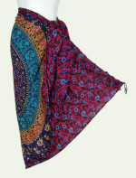 Mandala Floral Circle Sarong - Fuchsia-Turquoise-Purple-Gold