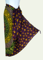 Mandala Floral Circle Sarong - Purple-Green-Gold