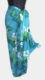 Turquoise Hawaiian Floral Sarong