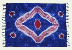 Tie-Dye Sarong - Curvy Diamond - Red, White and Blue