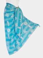 Sea Life Print Sarong - Turquoise