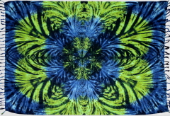 Tie-Dye Sarong - Wild - Blue-Lime Green