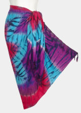 Tie-Dye Sarong - Wild - Purple-Fuchsia-Turquoise