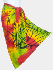 Tie-Dye Sarong - Wild - Rasta (Red-Yellow-Black-Green)