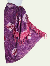 Tie-Dye Sarong - Polka Dots - Red-Purple