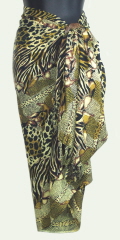 Cobra Snake and Mixed Wildlife Print Sarong