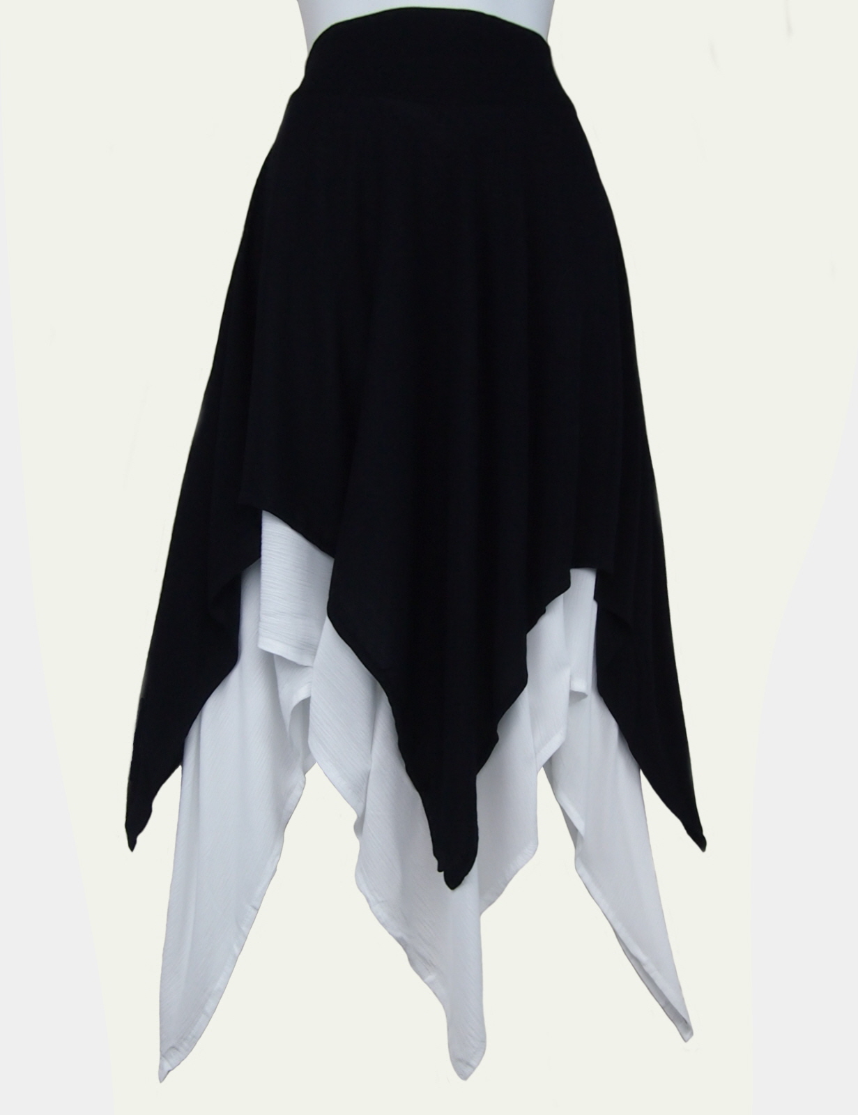 Black and White Crinkle Fairy Skirt